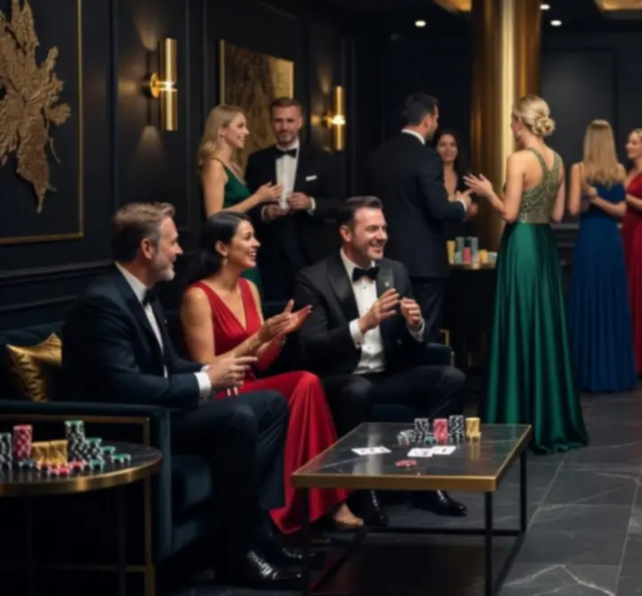 Luxusní soukromá party s hosty v elegantním prostředí