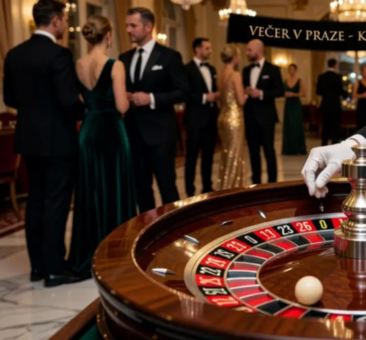 Detail ruletového kola na elegantním casino eventu